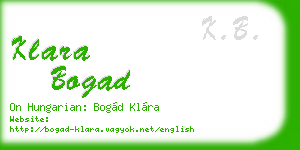 klara bogad business card